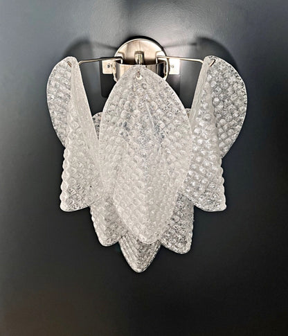 Murano Vegglampe | Klare Rondiniglass | 1 par