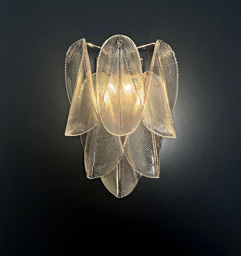 Murano Vegglampe | Klare Rondiniglass | 1 par