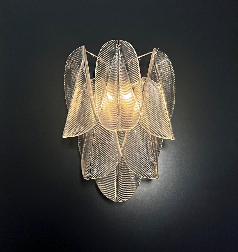 Murano Vegglampe | Klare Rondiniglass | 1 par