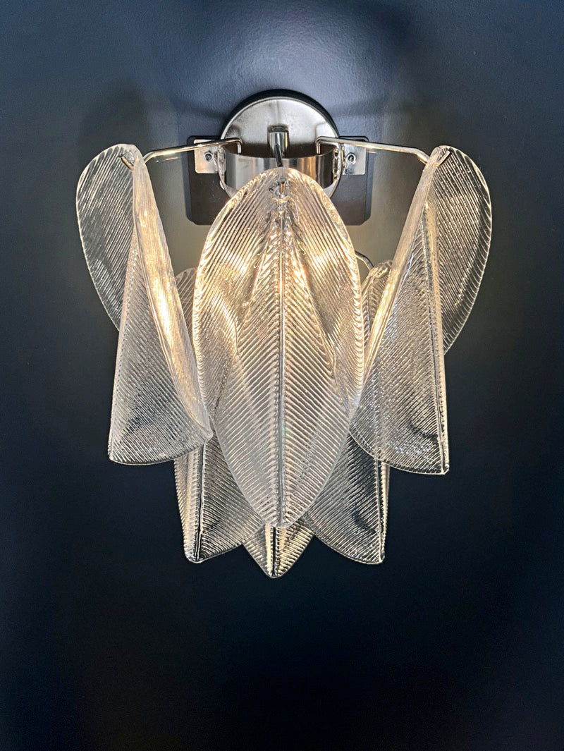 Murano Vegglampe | Klare Rondiniglass | 1 par