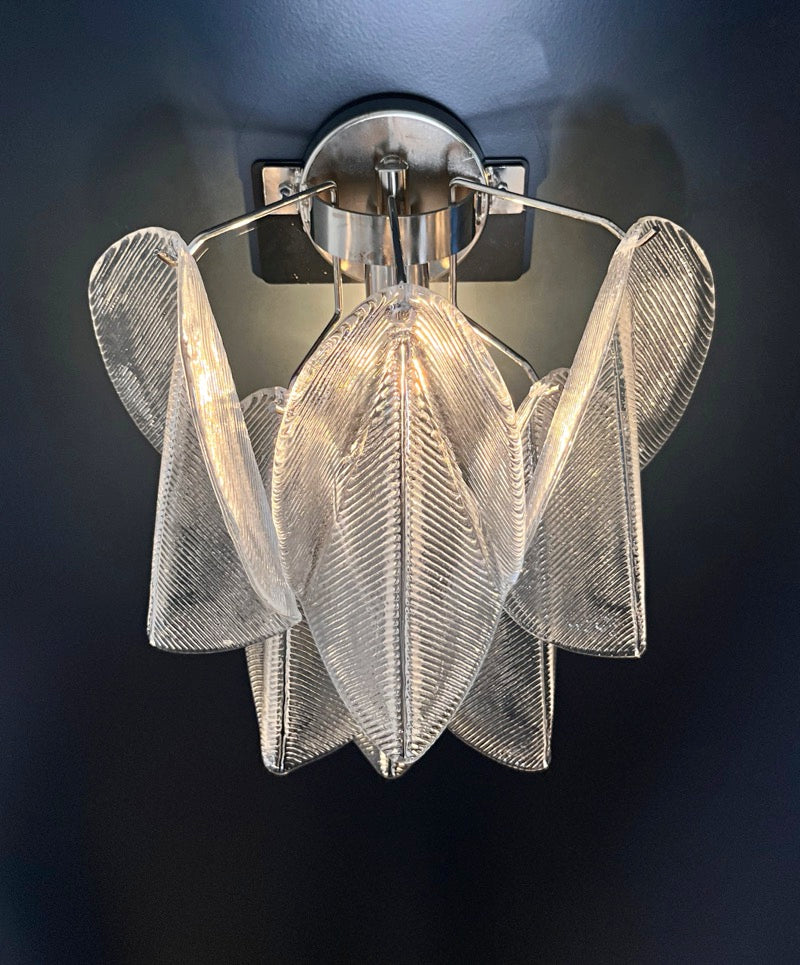 Murano Vegglampe | Klare Rondiniglass | 1 par