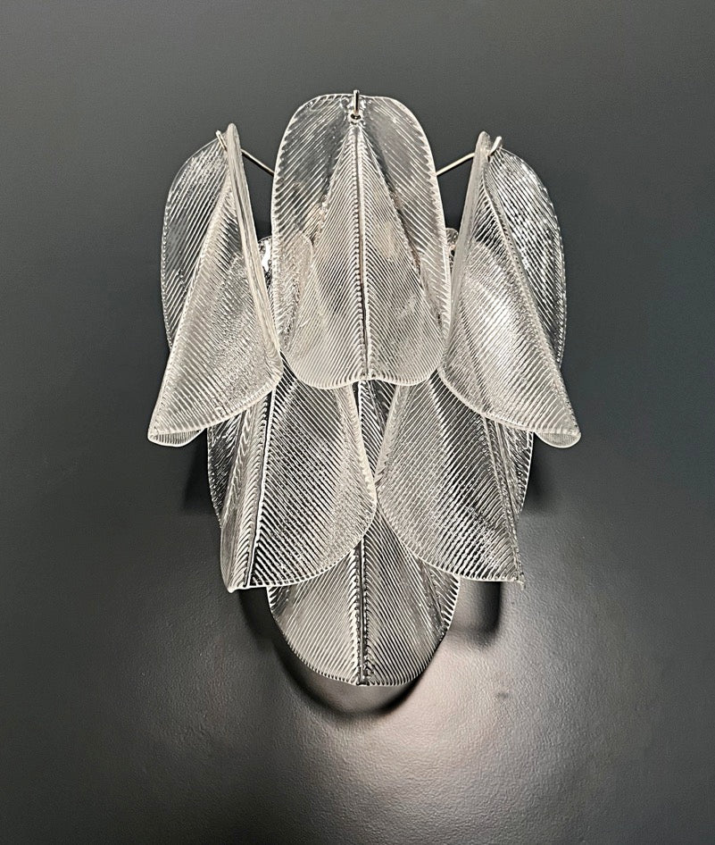 Murano Vegglampe | Klare Rondiniglass | 1 par