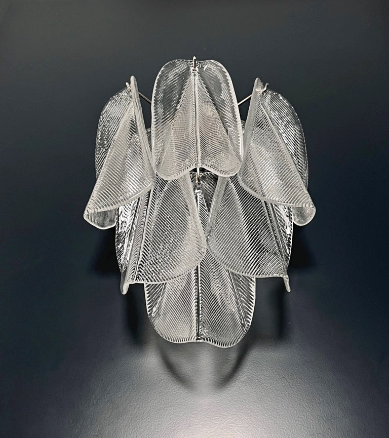 Murano Vegglampe | Klare Rondiniglass | 1 par