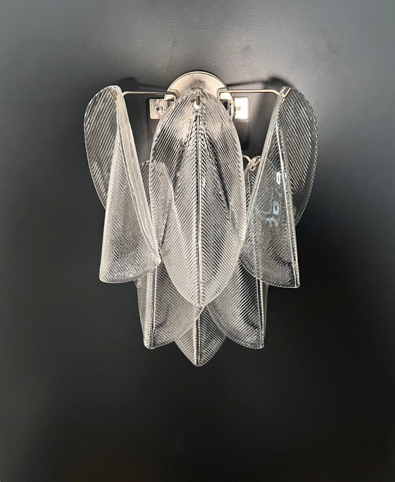 Murano Vegglampe | Klare Rondiniglass | 1 par