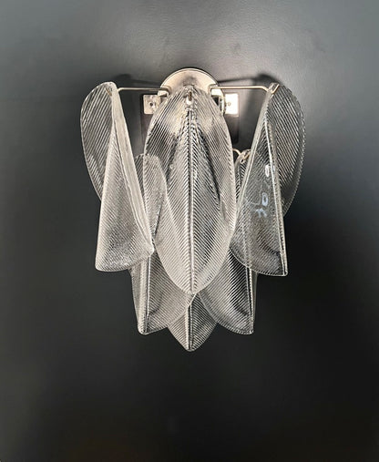 Murano Vegglampe | Klare Rondiniglass | 1 par