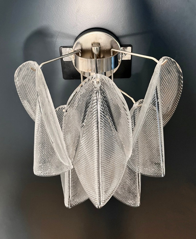 Murano Vegglampe | Klare Rondiniglass | 1 par