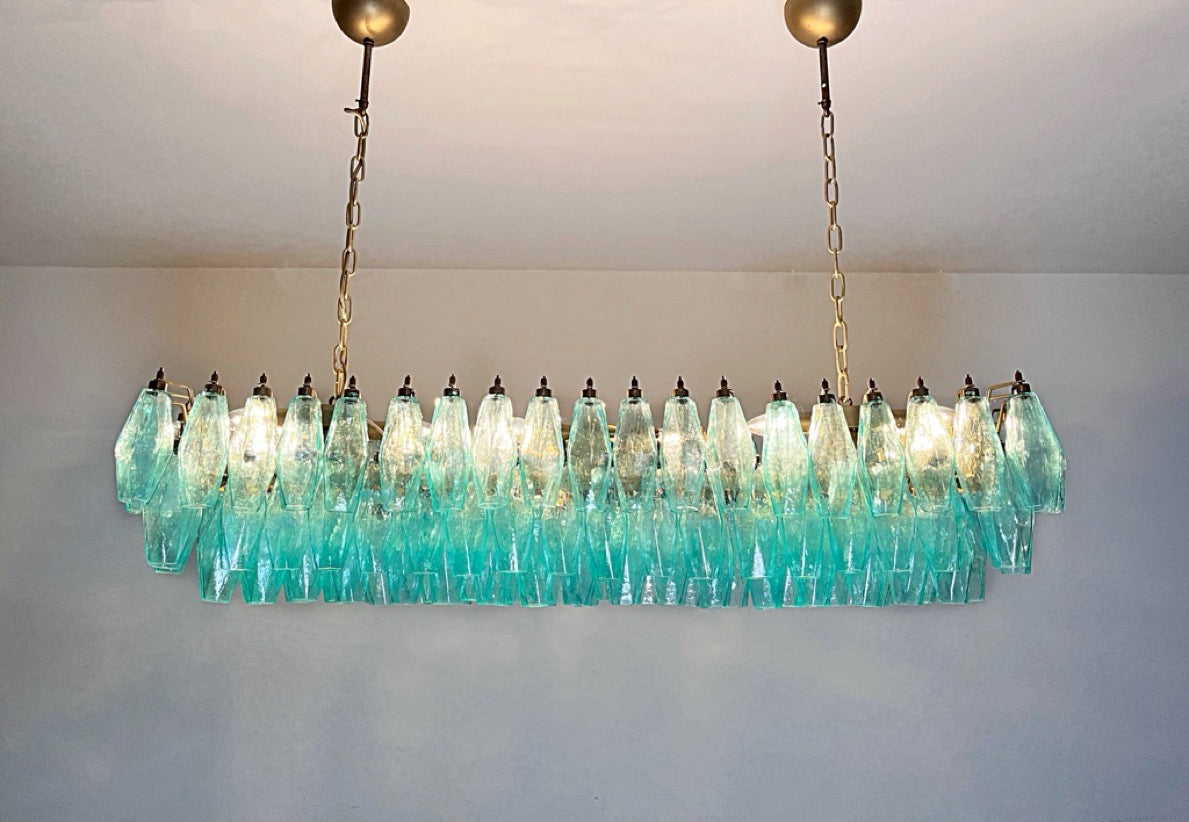 Lampadario Murano – 140 Vetri Poliedri Turchesi – dettaglio 8 – Murano Classics