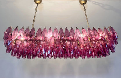 Murano Lysekrone | Gull Ametystfargede Poliedriglass