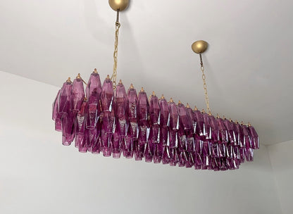 Murano Lysekrone | Gull Ametystfargede Poliedriglass