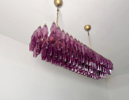 Murano Lysekrone | Gull Ametystfargede Poliedriglass