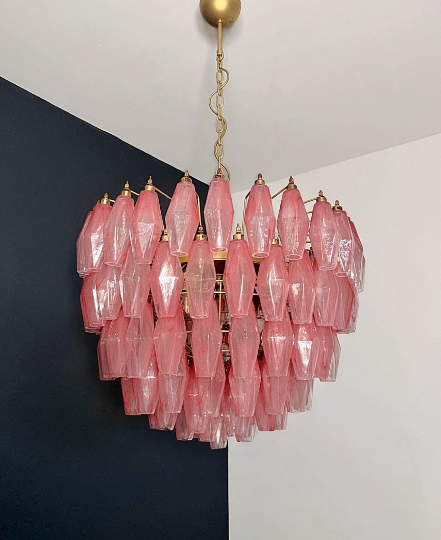 Lampadario Murano – 111 Vetro Poliedri Rosa Alabaster – dettaglio 9 – Murano Classics