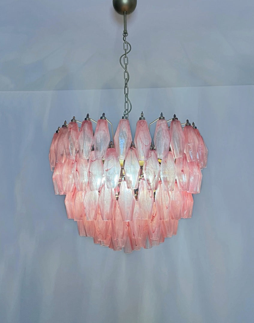 Lampadario Murano – 111 Vetro Poliedri Rosa Alabaster – dettaglio 7 – Murano Classics