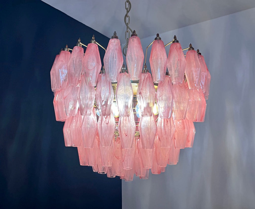 Lampadario Murano – 111 Vetro Poliedri Rosa Alabaster – dettaglio 5 – Murano Classics