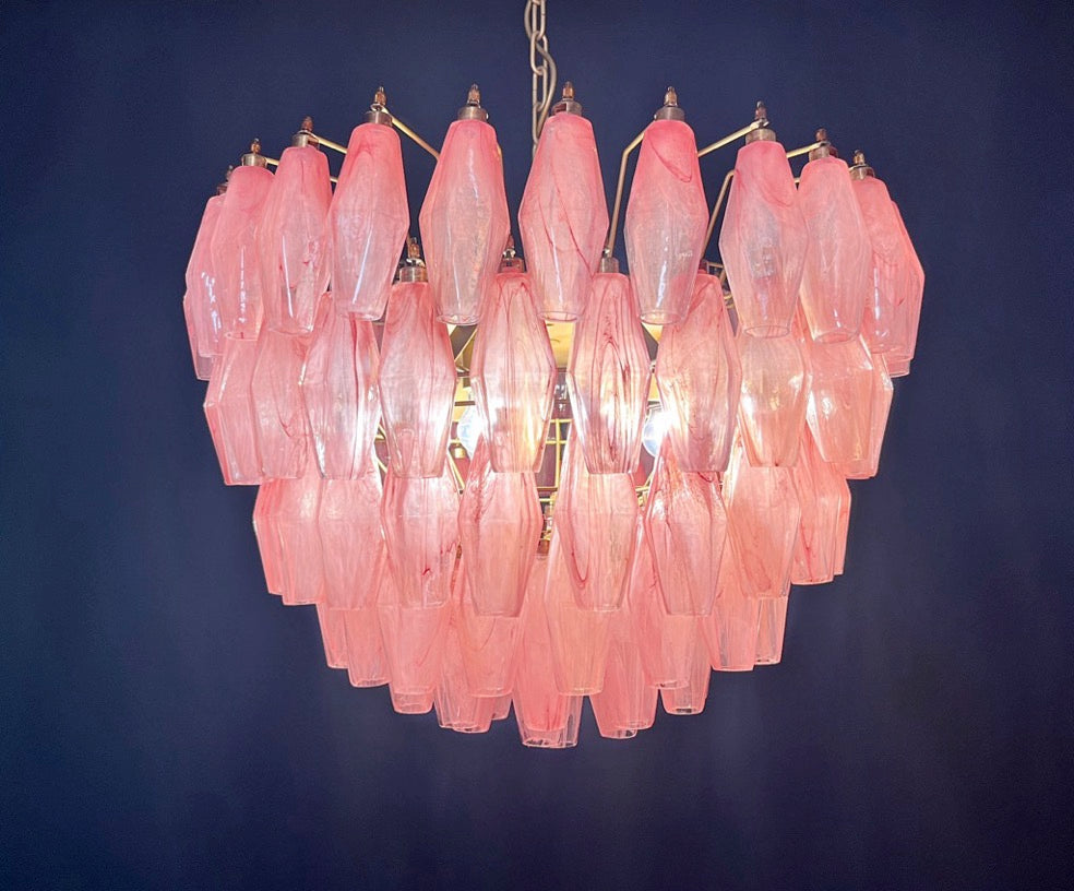 Lampadario Murano – 111 Vetro Poliedri Rosa Alabaster – dettaglio 2 – Murano Classics