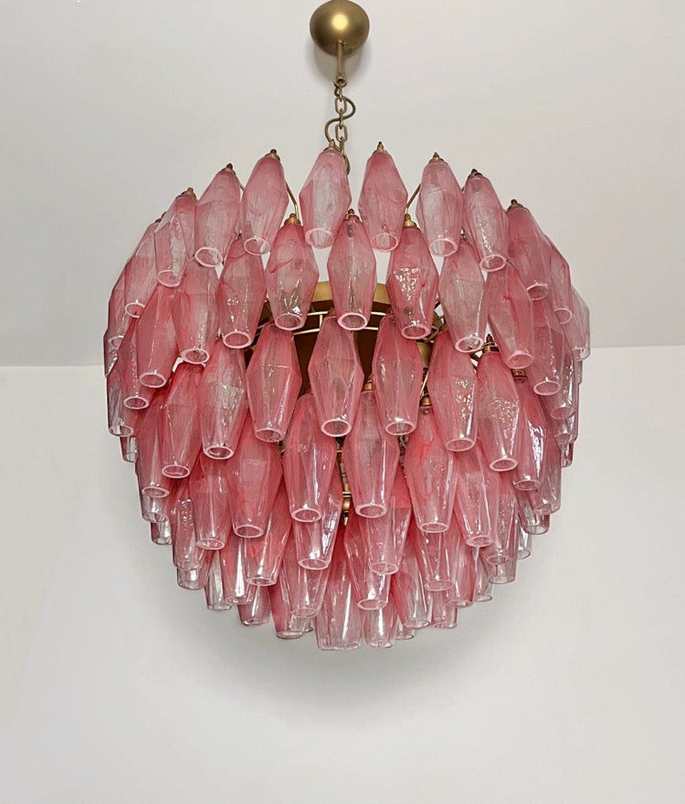 Lampadario Murano – 111 Vetro Poliedri Rosa Alabaster – dettaglio 11 – Murano Classics