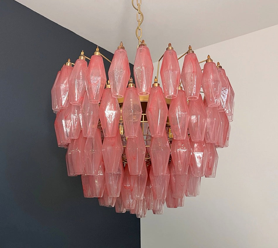 Lampadario Murano – 111 Vetro Poliedri Rosa Alabaster – dettaglio 10 – Murano Classics