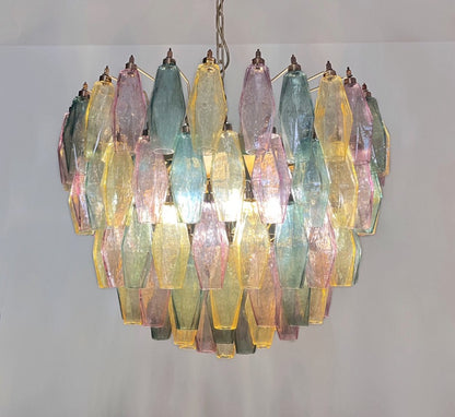 Murano Lysekrone | 111 Multifarget Gull Poliedriglass