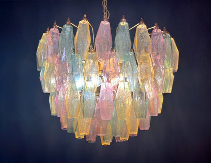 Murano Lysekrone | 111 Multifarget Gull Poliedriglass