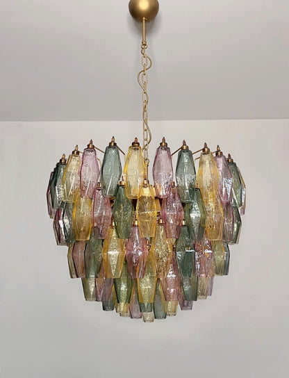 Murano Lysekrone | 111 Multifarget Gull Poliedriglass