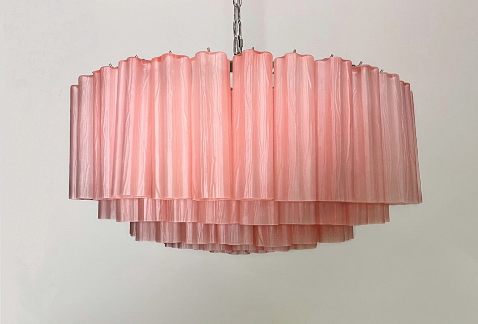 Murano Lysekrone | 101 Rosa Etsede Rørglass