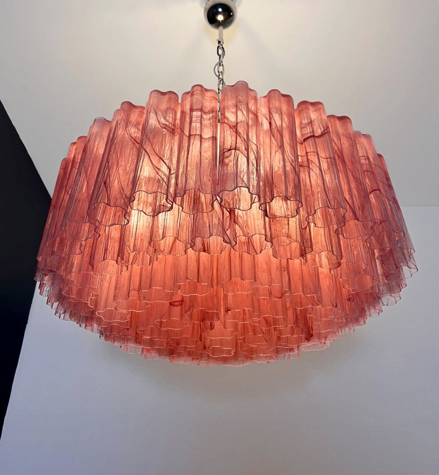 Murano Lysekrone | 101 Rosa Alabaster Rørglass
