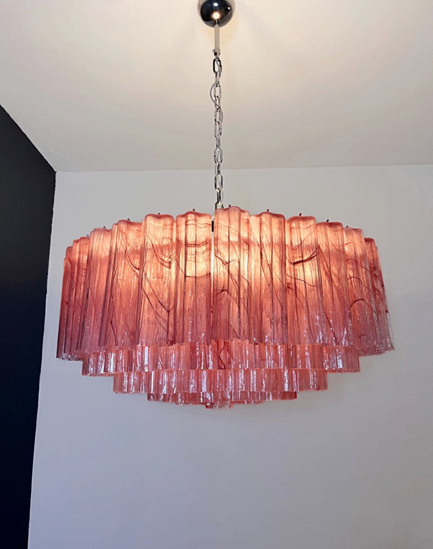 Murano Lysekrone | 101 Rosa Alabaster Rørglass