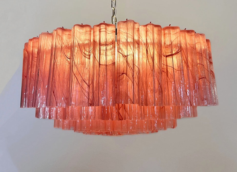 Murano Lysekrone | 101 Rosa Alabaster Rørglass