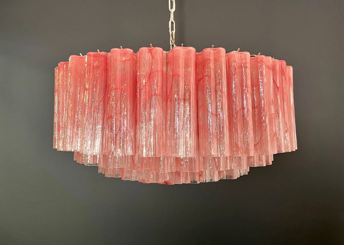 Murano Lysekrone | 101 Rosa Alabaster Rørglass