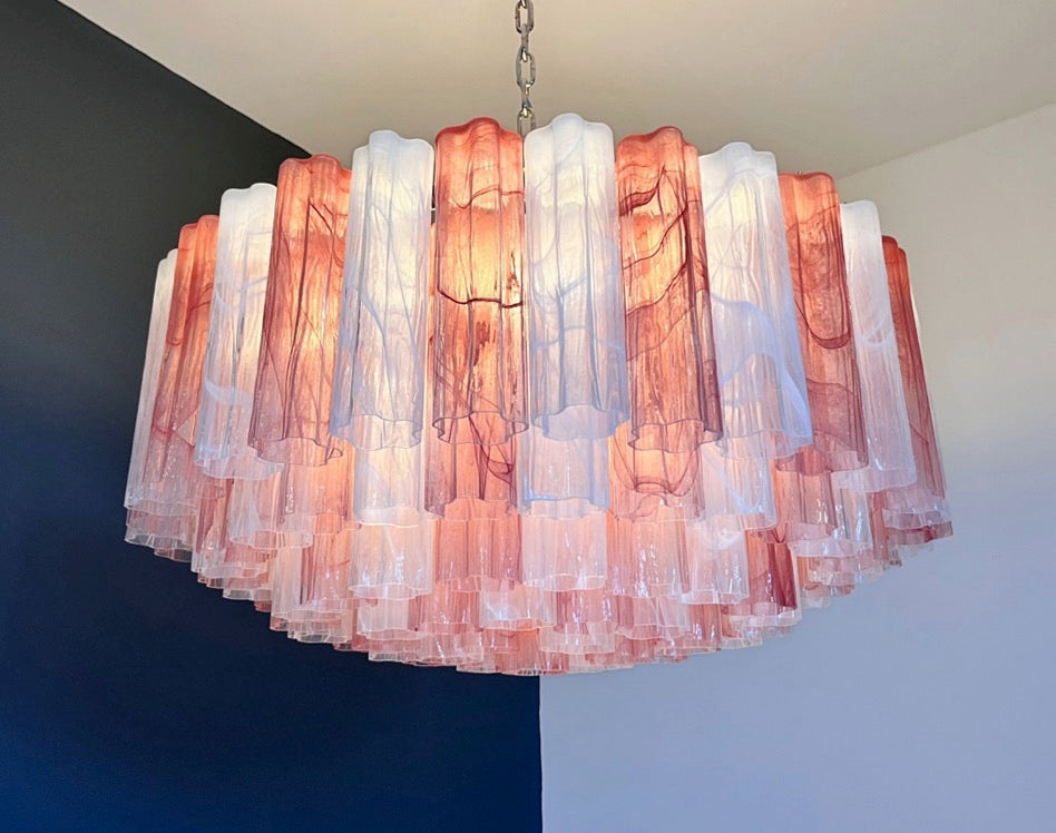 Lampadario Murano – 101 Vetri a Canne Alabastro Rosa Bianco – dettaglio 4 – Murano Classics