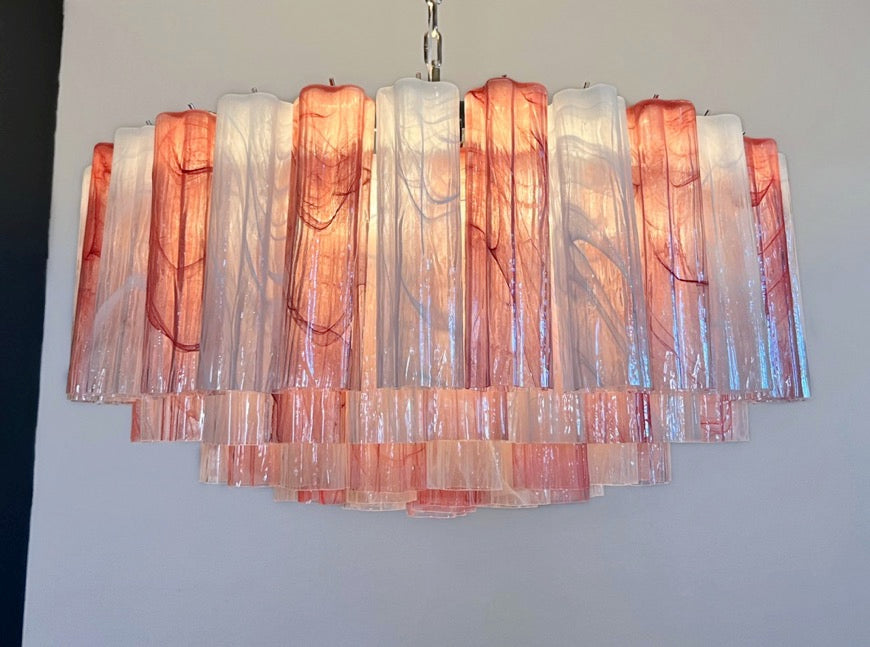Lampadario Murano – 101 Vetri a Canne Alabastro Rosa Bianco – dettaglio 3 – Murano Classics