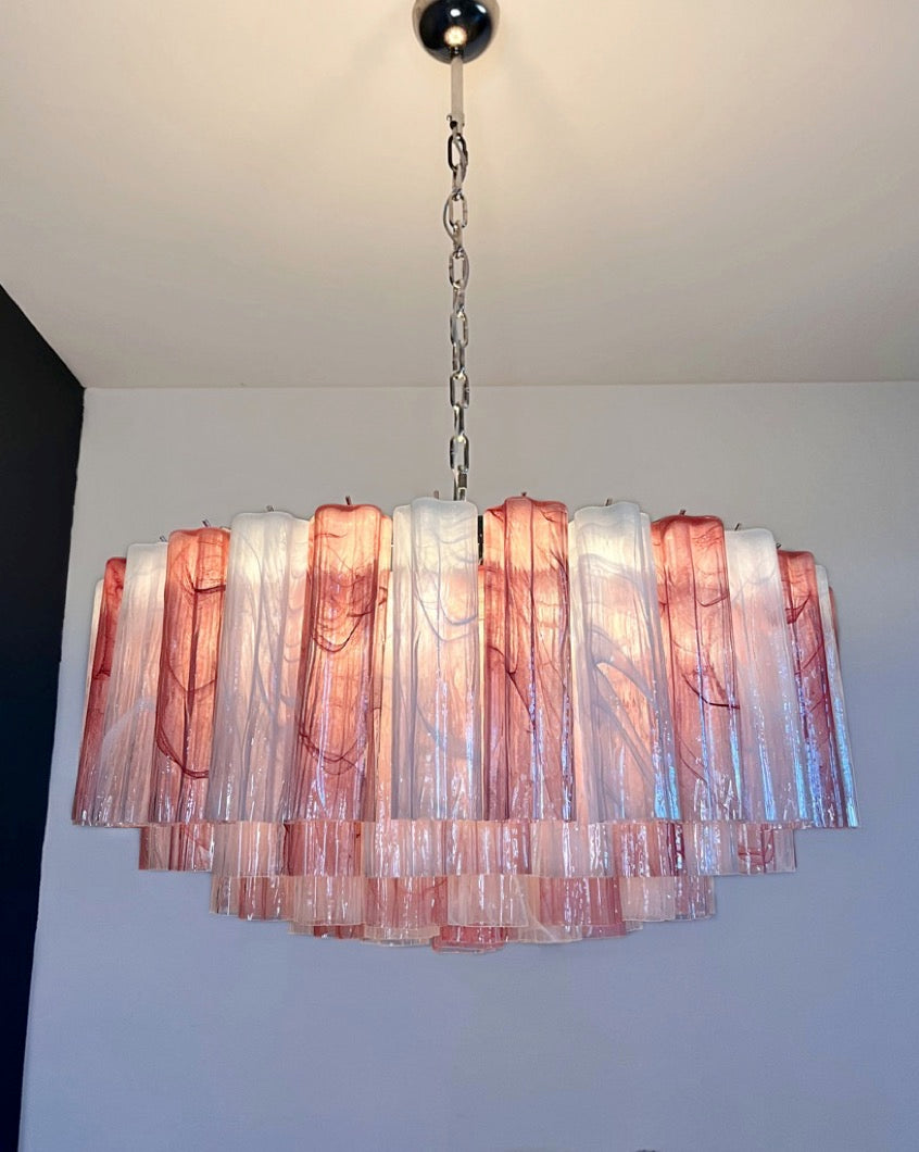 Lampadario Murano – 101 Vetri a Canne Alabastro Rosa Bianco – dettaglio 2 – Murano Classics