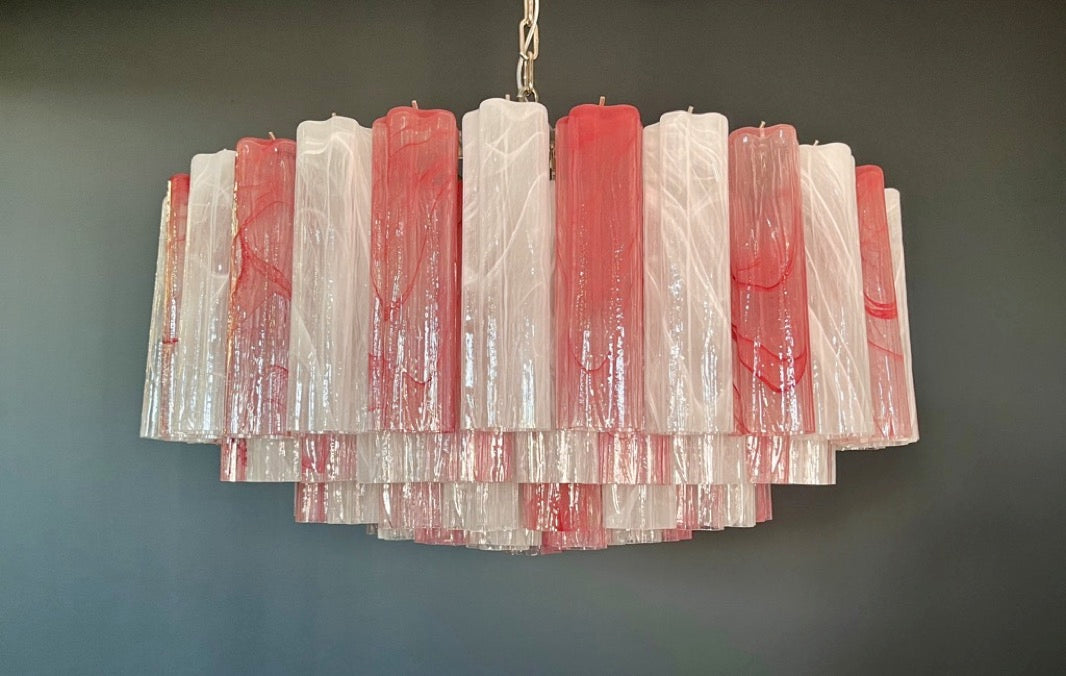 Lampadario Murano – 101 Vetri a Canne Alabastro Rosa Bianco – dettaglio 11 – Murano Classics