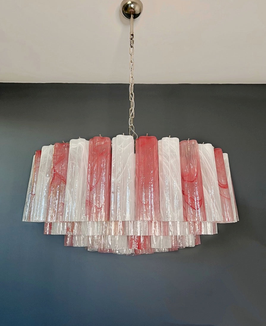Lampadario Murano – 101 Vetri a Canne Alabastro Rosa Bianco – dettaglio 10 – Murano Classics