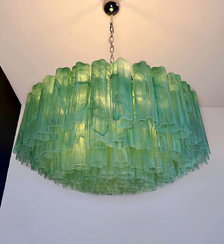 Murano Lysekrone – 101 Grønne Alabaster Glassrør – detalj 2 – Murano Classics