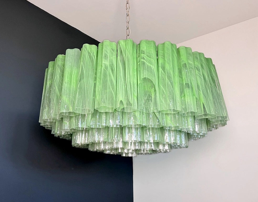 Murano Lysekrone | 101 Grønne Alabaster Rørglass