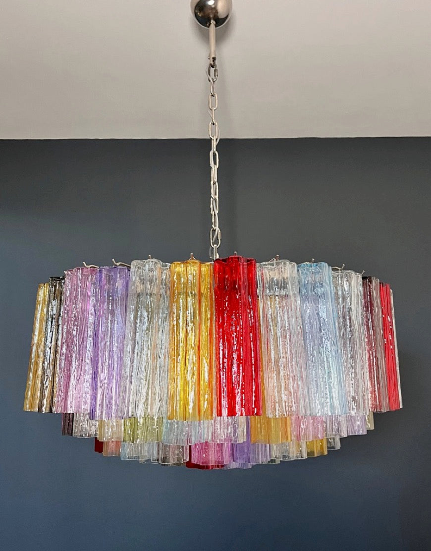 Murano Lysekrone – 101 Multifarget Glassrør – detalj 11 – Murano Classics