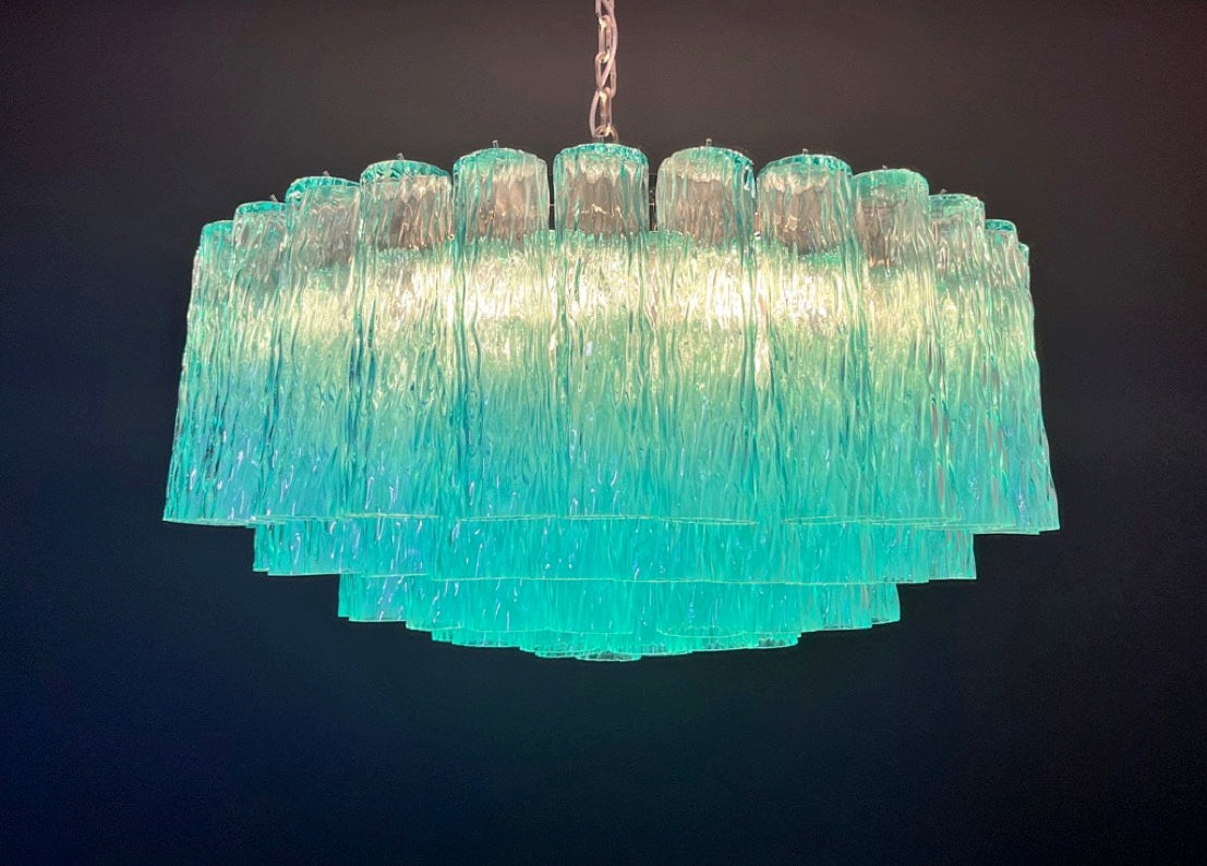 Murano Lysekrone | 101 Turkise Rørglass