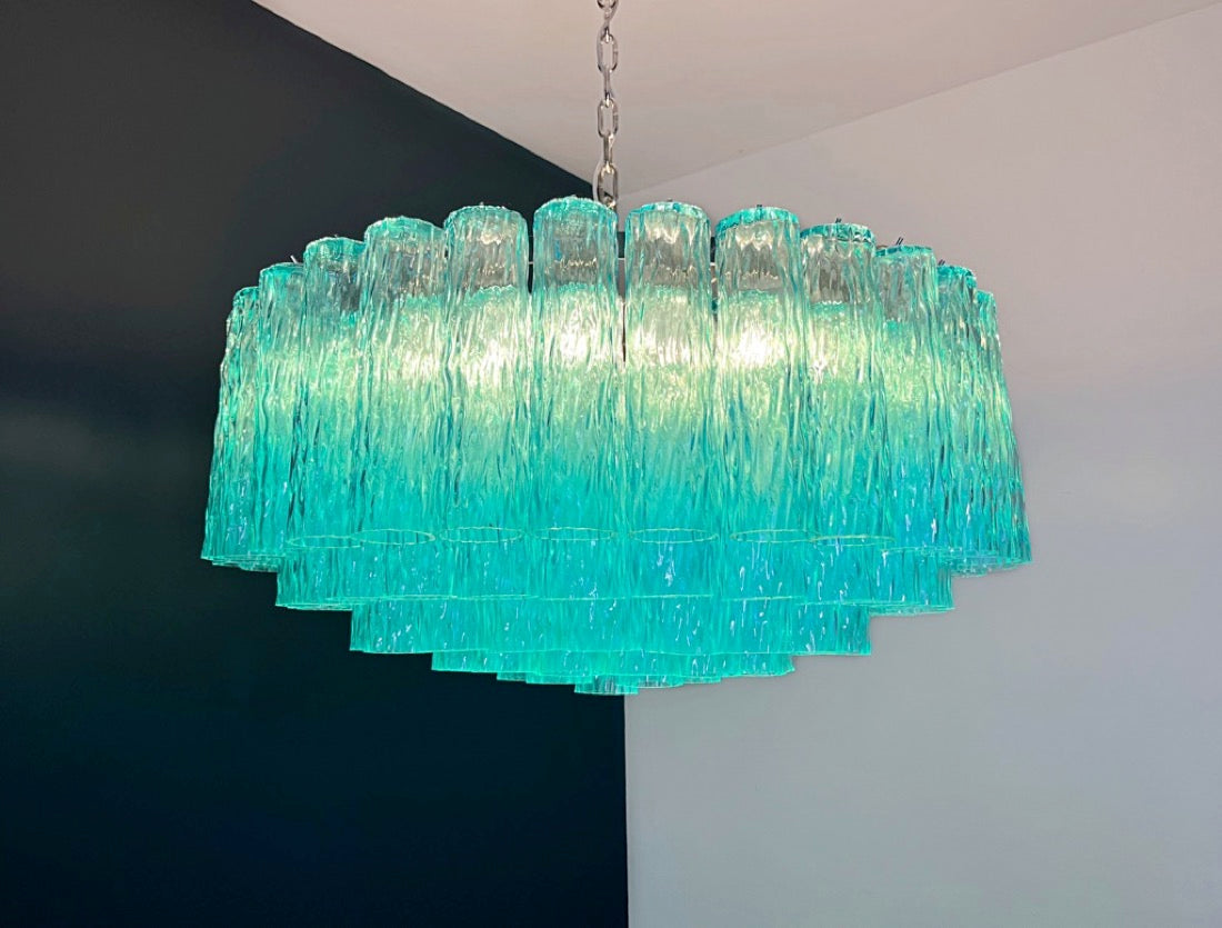 Murano Lysekrone | 101 Turkise Rørglass