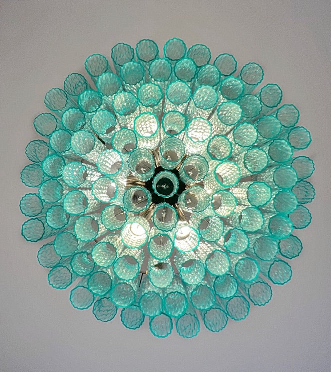 Murano Lysekrone | 101 Turkise Rørglass