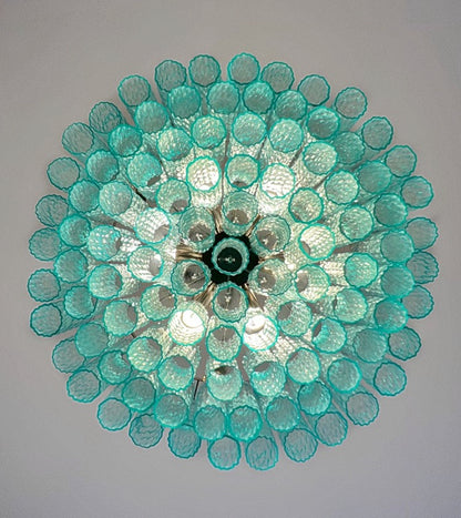 Murano Lysekrone | 101 Turkise Rørglass