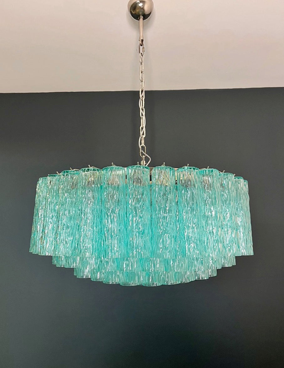 Murano Lysekrone | 101 Turkise Rørglass