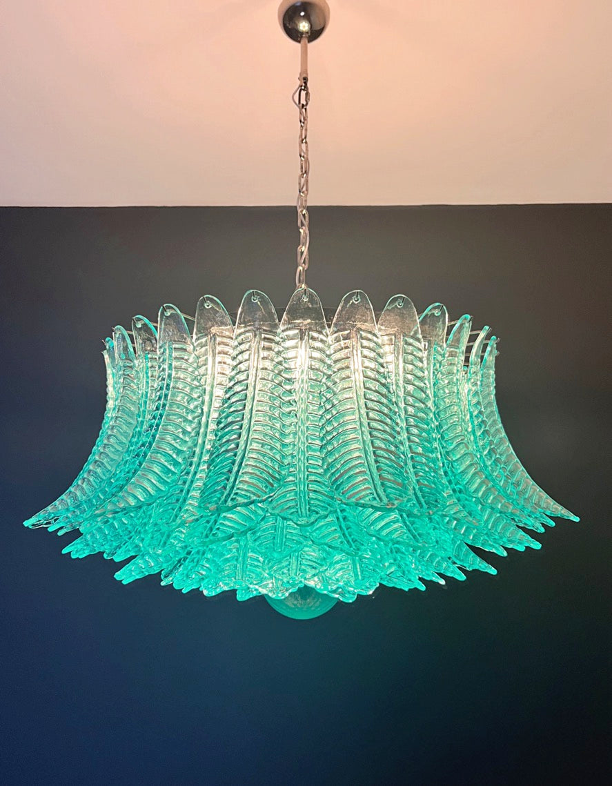 Murano Chandelier – 100 Turquoise Felci Glass – detail 6 – Murano Classics