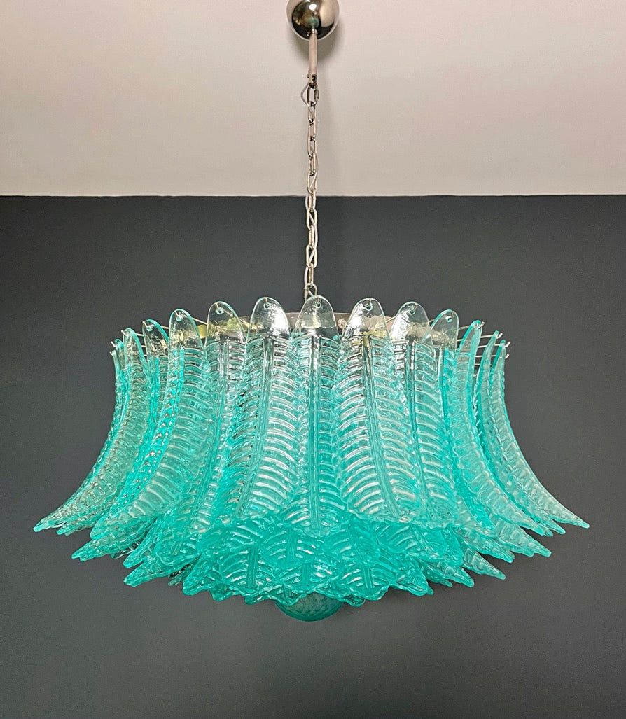 Murano Lysekrone | 100 Rosa Turkise Felciglass