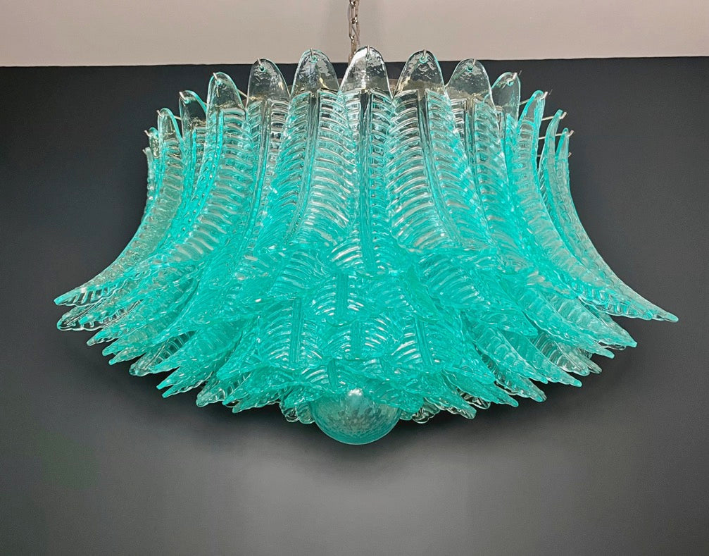 Murano Lysekrone | 100 Rosa Turkise Felciglass