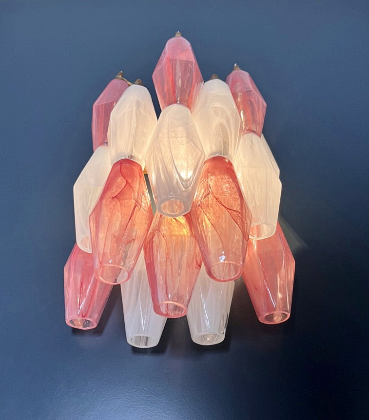 Lampadario Murano – 17 Vetri Poliedri Alabastro Rosa Bianco – dettaglio 3 – Murano Classics