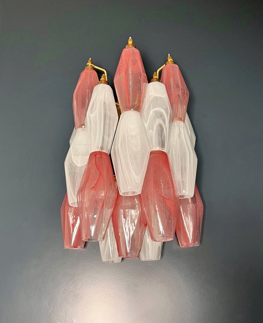 Lampadario Murano – 17 Vetri Poliedri Alabastro Rosa Bianco – dettaglio 7 – Murano Classics