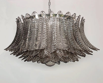 Murano Lysekrone | 100 Røykfargede Rosa Felciglass