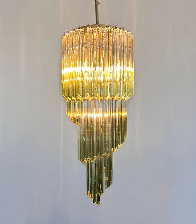 Lampadario Murano – 54 Vetri a Prismi Verde Trasparente – dettaglio 4 – Murano Classics