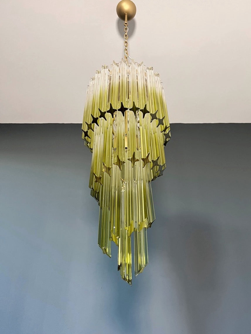 Lampadario Murano – 54 Vetri a Prismi Verde Trasparente – dettaglio 9 – Murano Classics