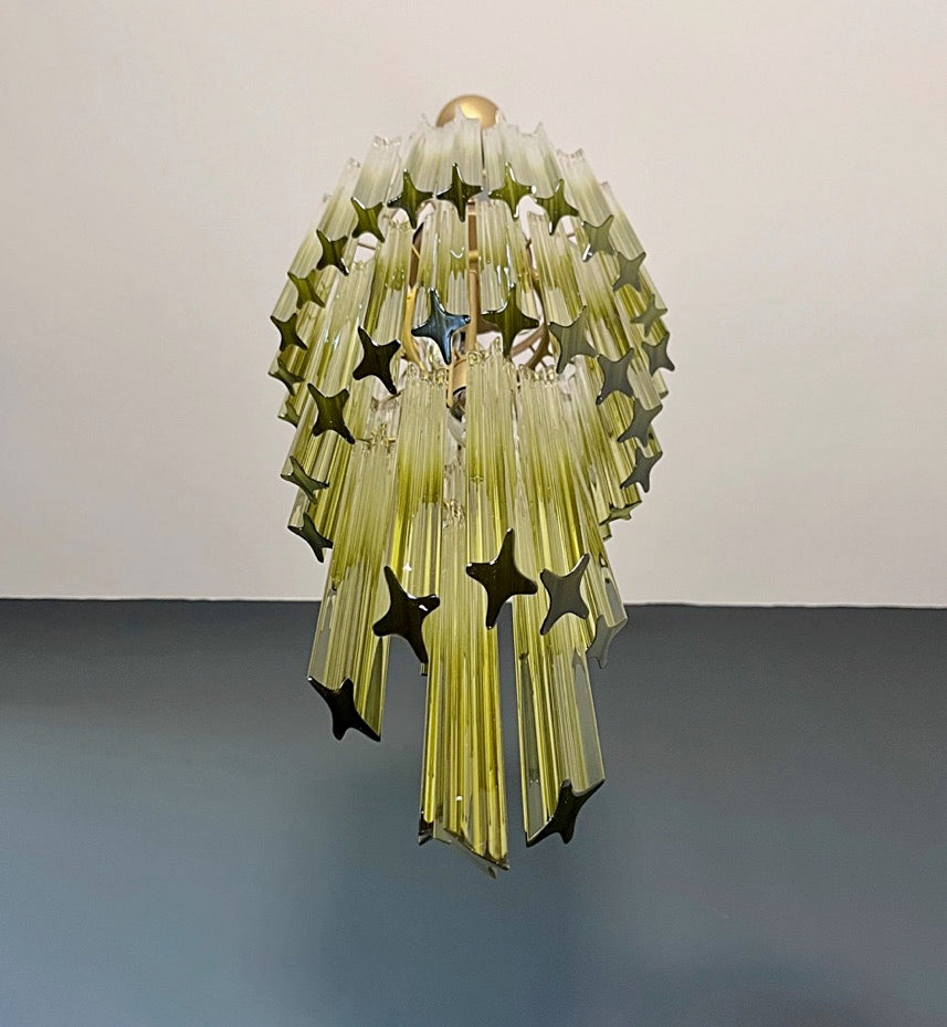 Lampadario Murano – 54 Vetri a Prismi Verde Trasparente – dettaglio 8 – Murano Classics